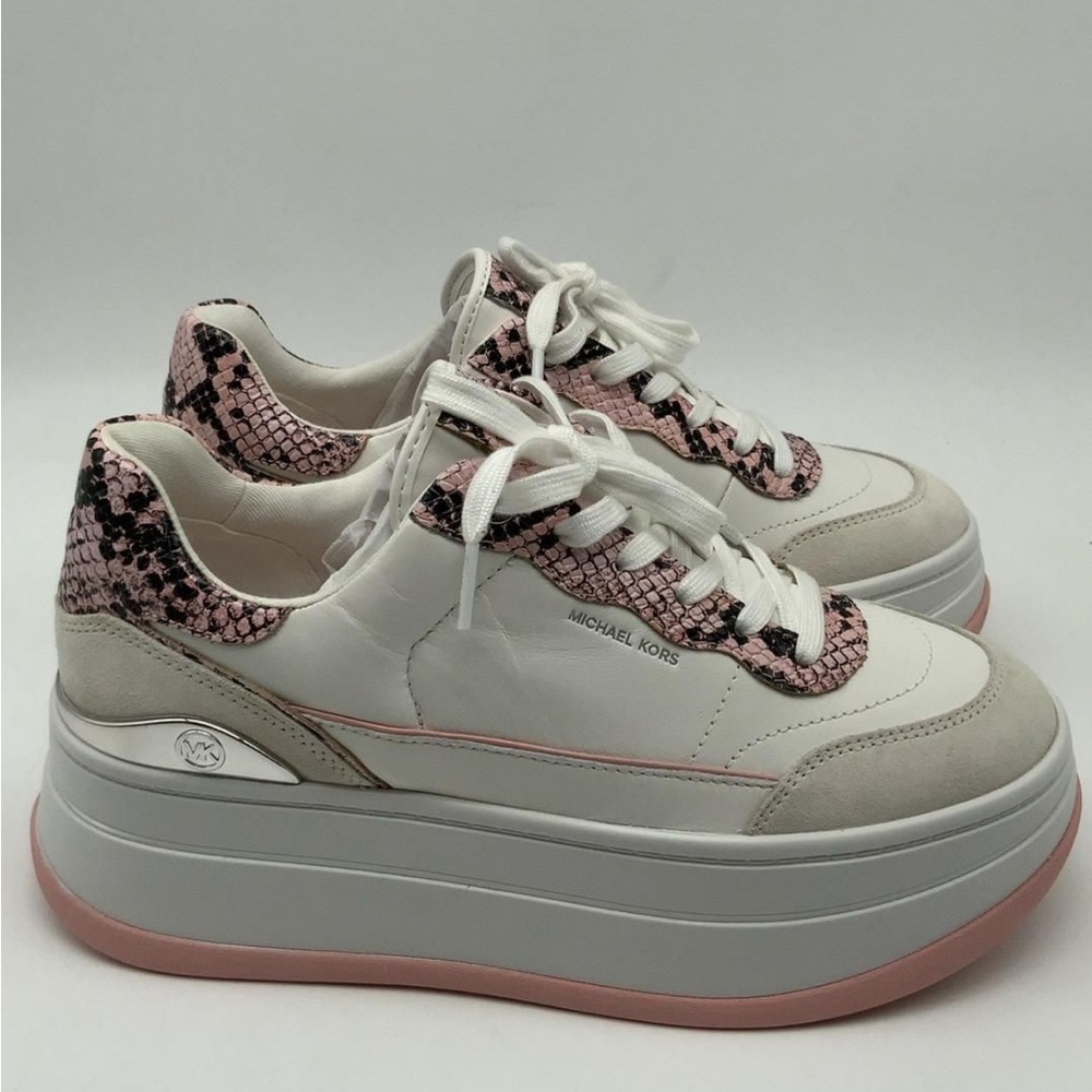 Michael Kors Snakeskin Pink and White Sneakers - Picture 2 of 2